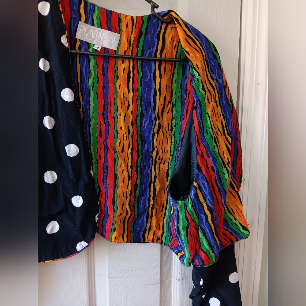 VINTAGE 90S RETRO REVERSIBLE CROPPED BLAZER - Picture 5 of 5